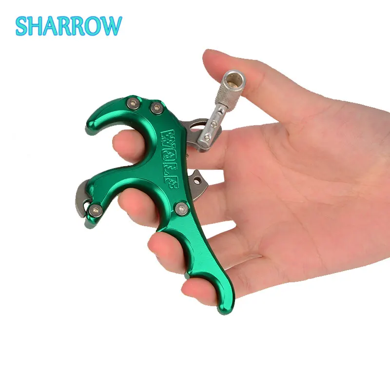 4 Finger Bow Release Aids Aluminum Alloy Archery Compound Bow Thumb Trigger Grip for Outdoor Sports Hunting Shooting Accessorie 1pc 5m non slip safety tape anti slip indoor outdoor stickers strong grip abrasive tapes for indoor outdoor stairs boat decks