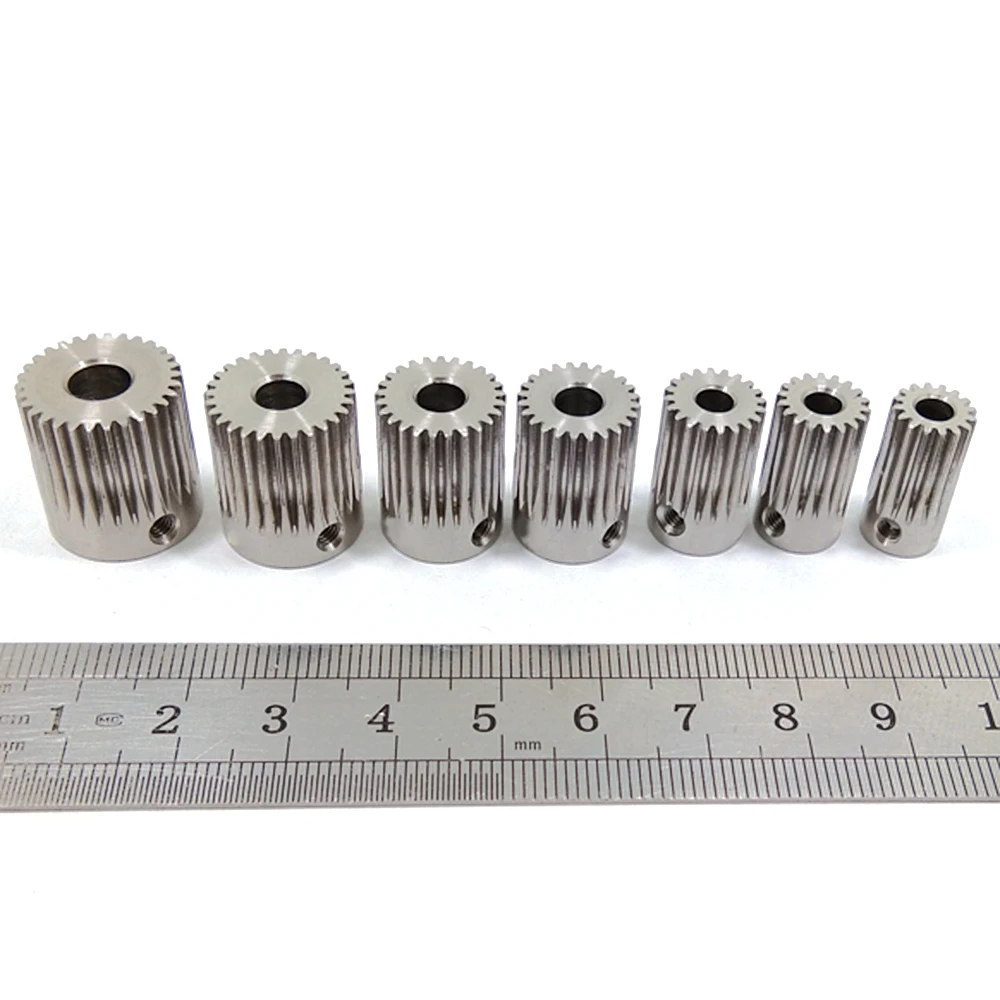 Motor Gear Transmission Gear High Strength 0.5M Precision Stainless Steel Gear 304 16/18/20/24/28 Teeth Motor Model Gear 5/6mm