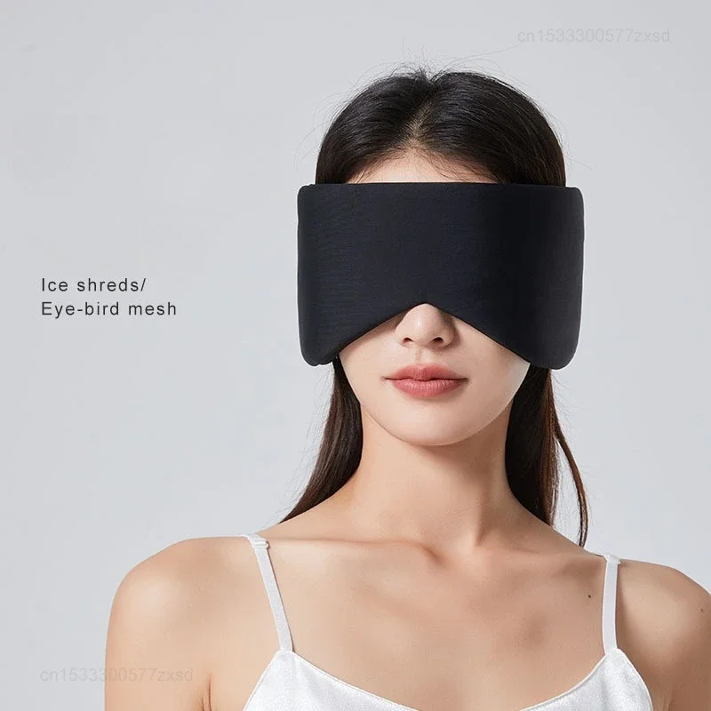 Enhanced Sleep Eye Mask: Ice Silk Breathable Comfort, Dual-Temperature Full Coverage Blackout with Noise Reduction