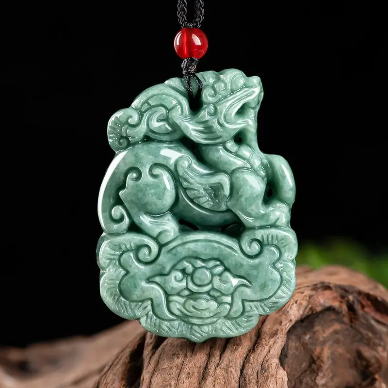 Ruyi Zhaocai Qilin 아이스 시드 펜던트 목걸이, 남녀공용