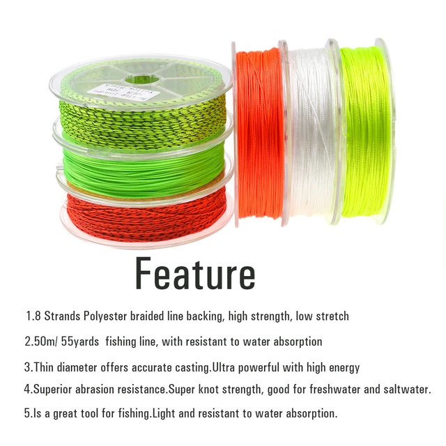 Vtiwns Fly Fishing Backing Line 8 Strands Polyester Braided Line