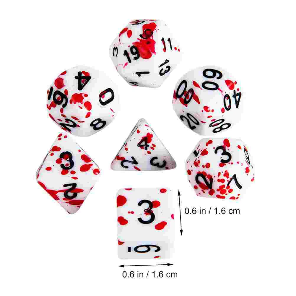 Suits Kids Role Playing Games Dice Dungeon Dragons Dice Blood Polyhedral Rpg Blood Splatter Dices Set