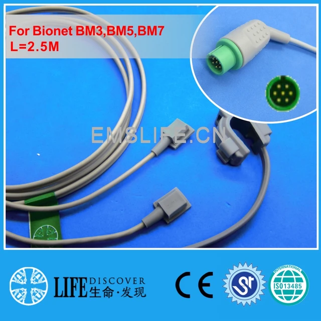 Long Cable Multifunctional Y Style SpO2 Oxygen Sensor for Bionet BM3, BM5, BM7