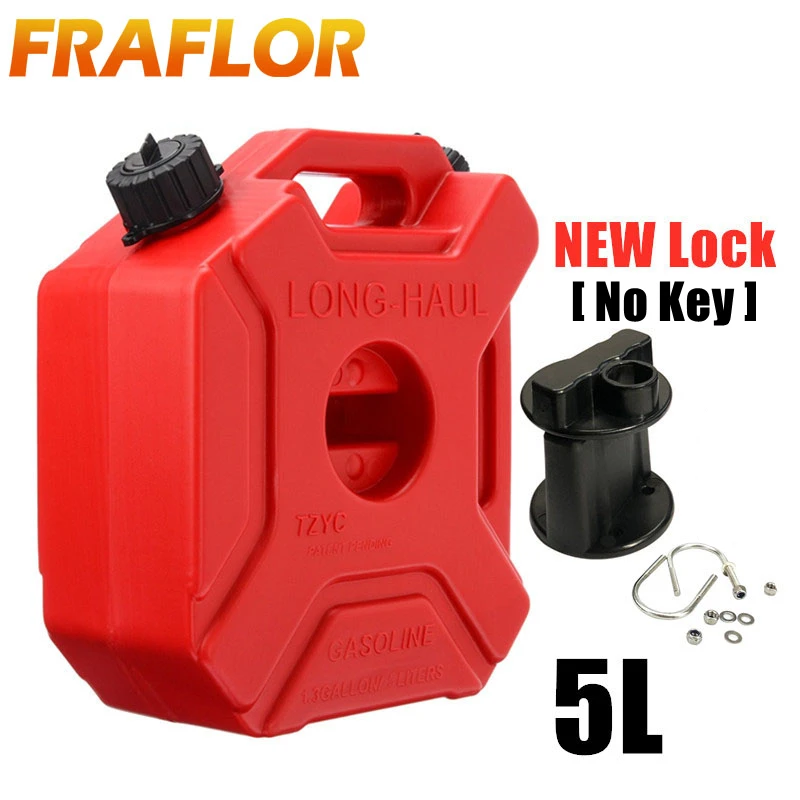 5l Uhmwpe Jerrycan Gas Tank With Fuel Pump For Motorcycles - Double Mount