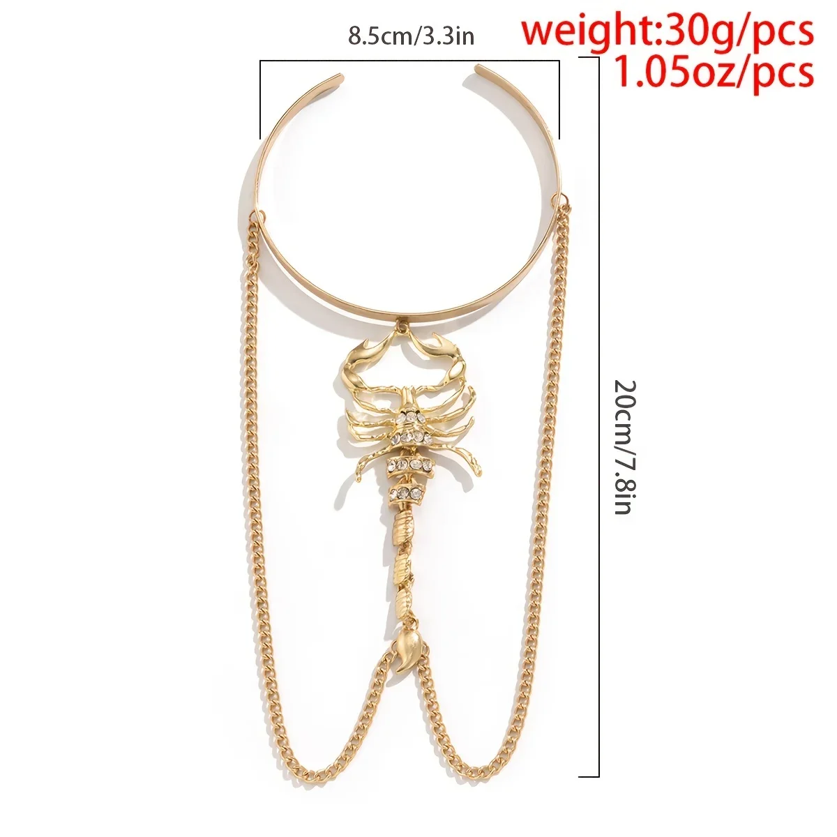 1 Stylish Gothic Scorpion Armband Armband Punk Style, Animal Theme, Open Arm Bracelet for Ladies Everyday Holiday Wear