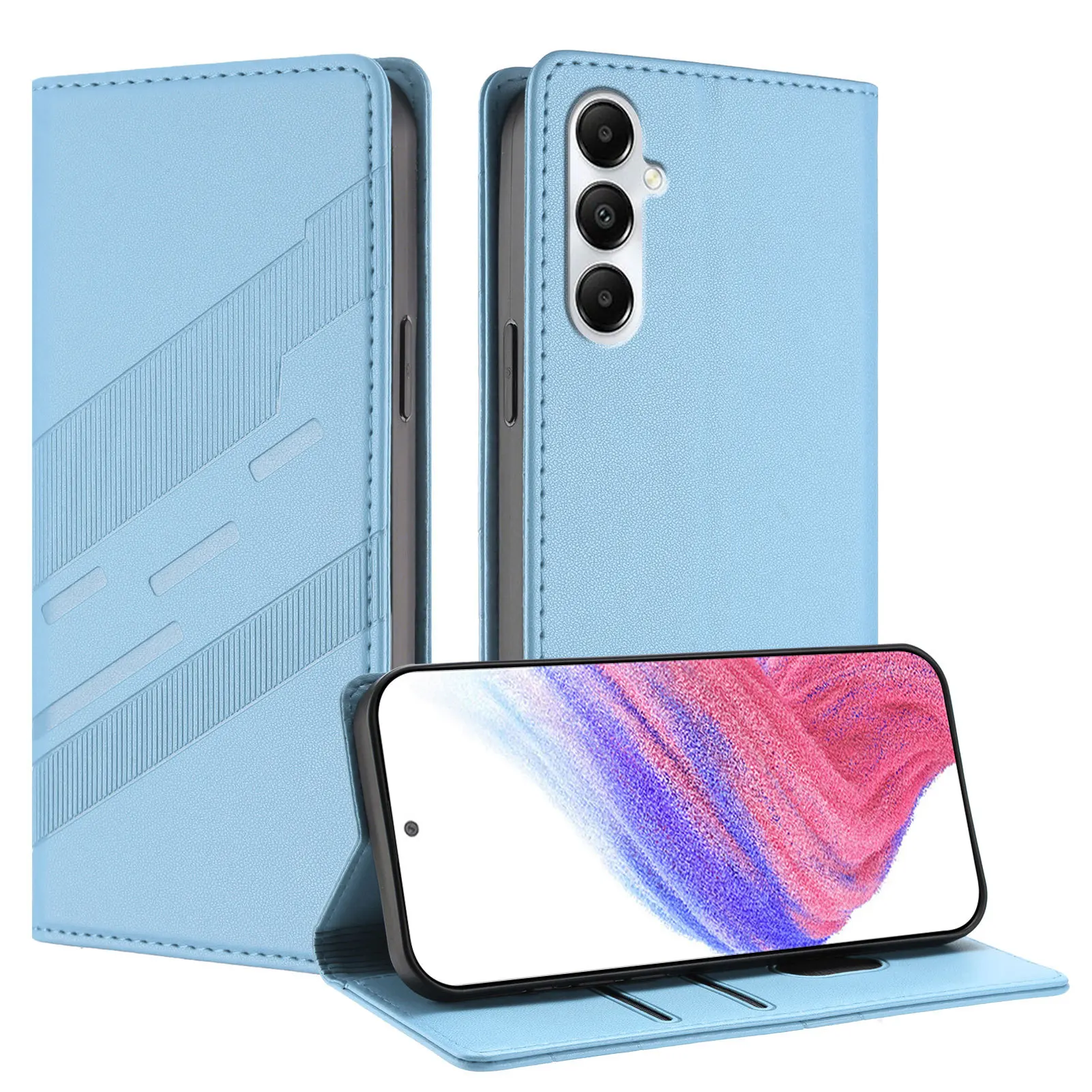 Magnetic Closure Leather Phone Case with Card Slots & Anti-Drop Protection, Wallet Flip Cover