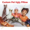 Custom 3D Pet Cat Ugly Pillow Personalized Dog Photo Pillow Animal Lover Memorial Cushion Creative Gift Sofa Throw Pillow 2