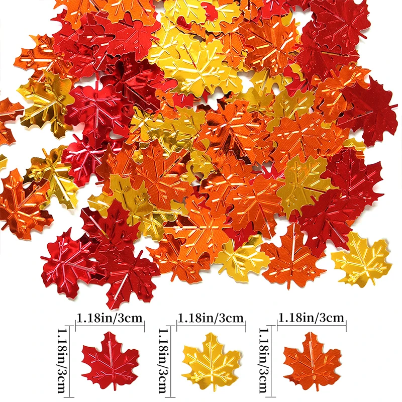 

Thanksgiving Maple Leaf Sequins Paper Desktop Decor Throwing Paper Scraps Autumn Harvest Festival Party Celebration Supplies