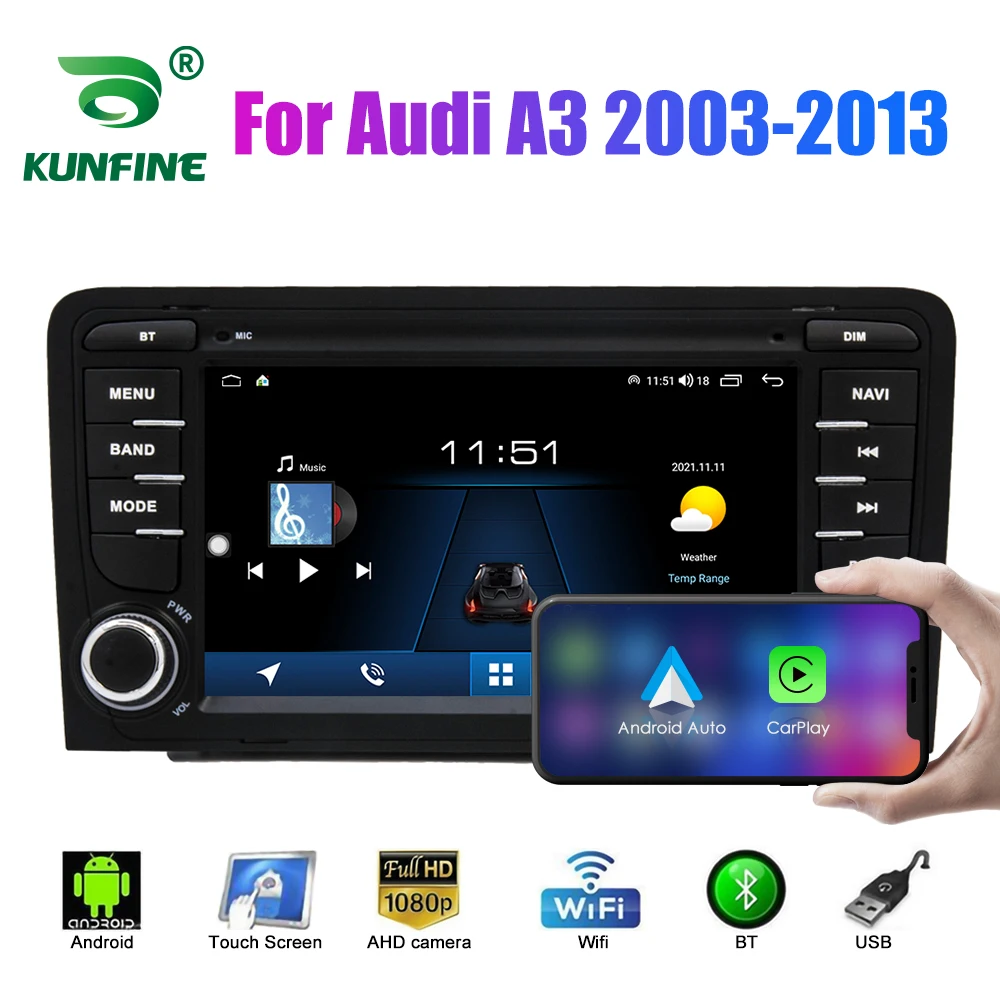 

Автомагнитола 2 Din Android для Audi A3 2003-2013, автомобильная стереосистема, мультимедийный видеоплеер, DVD-плеер, GPS-навигация для Carplay