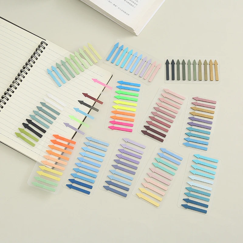 

200 Sheets Transparent Fluorescent Index Tabs PET Arrow Flags Sticky Note For Page Marker Planner Stickers Office School