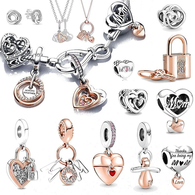 Collar de cuentas de plata de ley 2022 el día la abalorio de corazón, con pulsera Pandora Original, regalo de joyería, novedad de 925| | - AliExpress