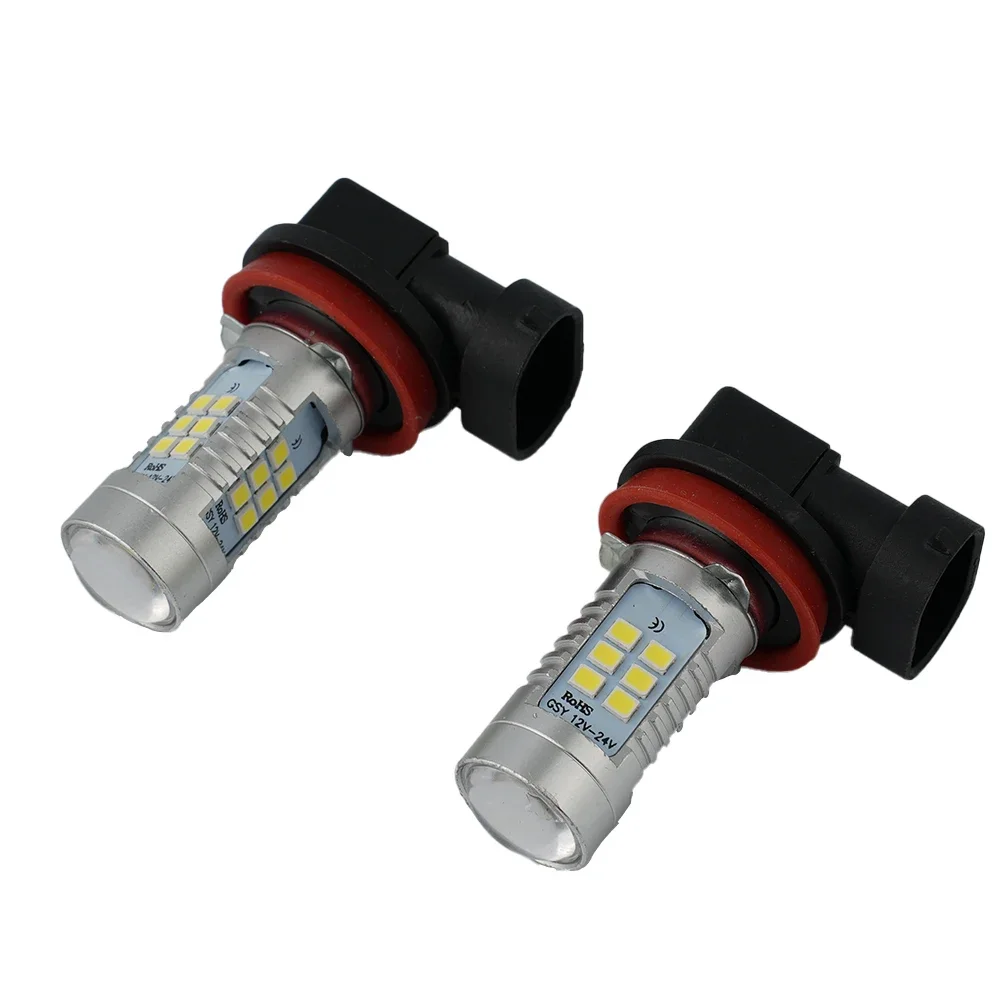자동차 안개등 전구 고출력 LED, 실용적인 트럭, 2000LM, 200W, 21 LED 칩, 2835 COB 2X, 6000K, 화이트 DC 12V, H11, H8