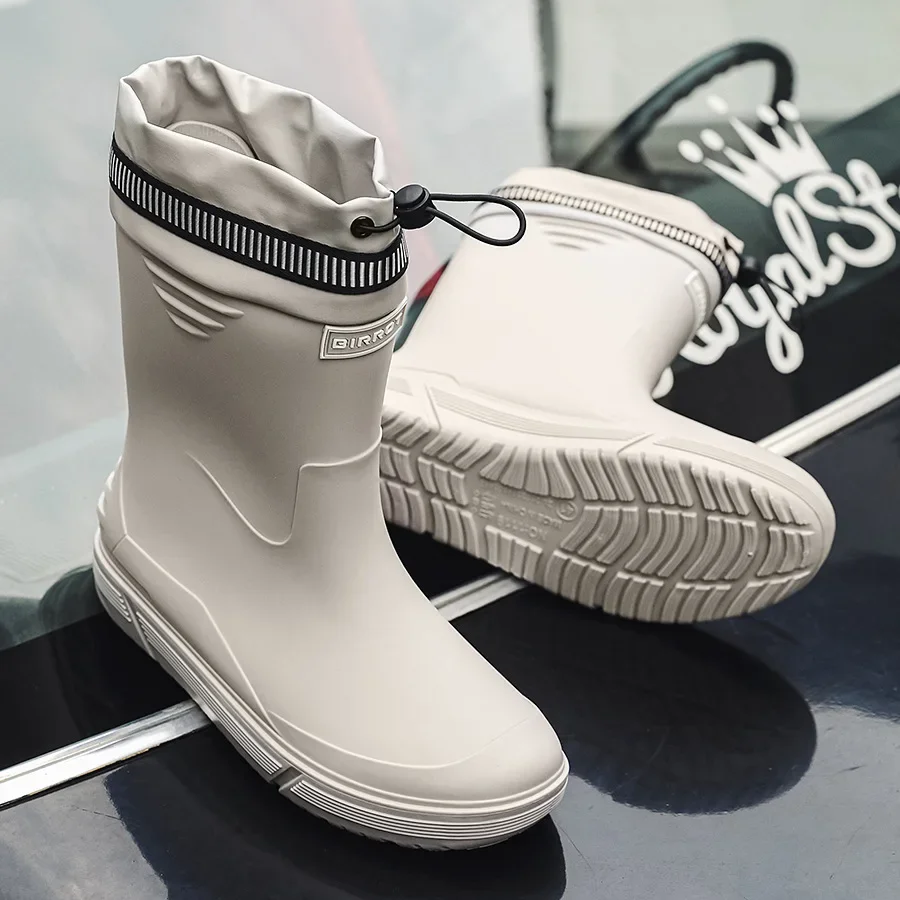 Bottes pêche doublées polaire imperméables hommes - Chaussures travail confortables semelle souple