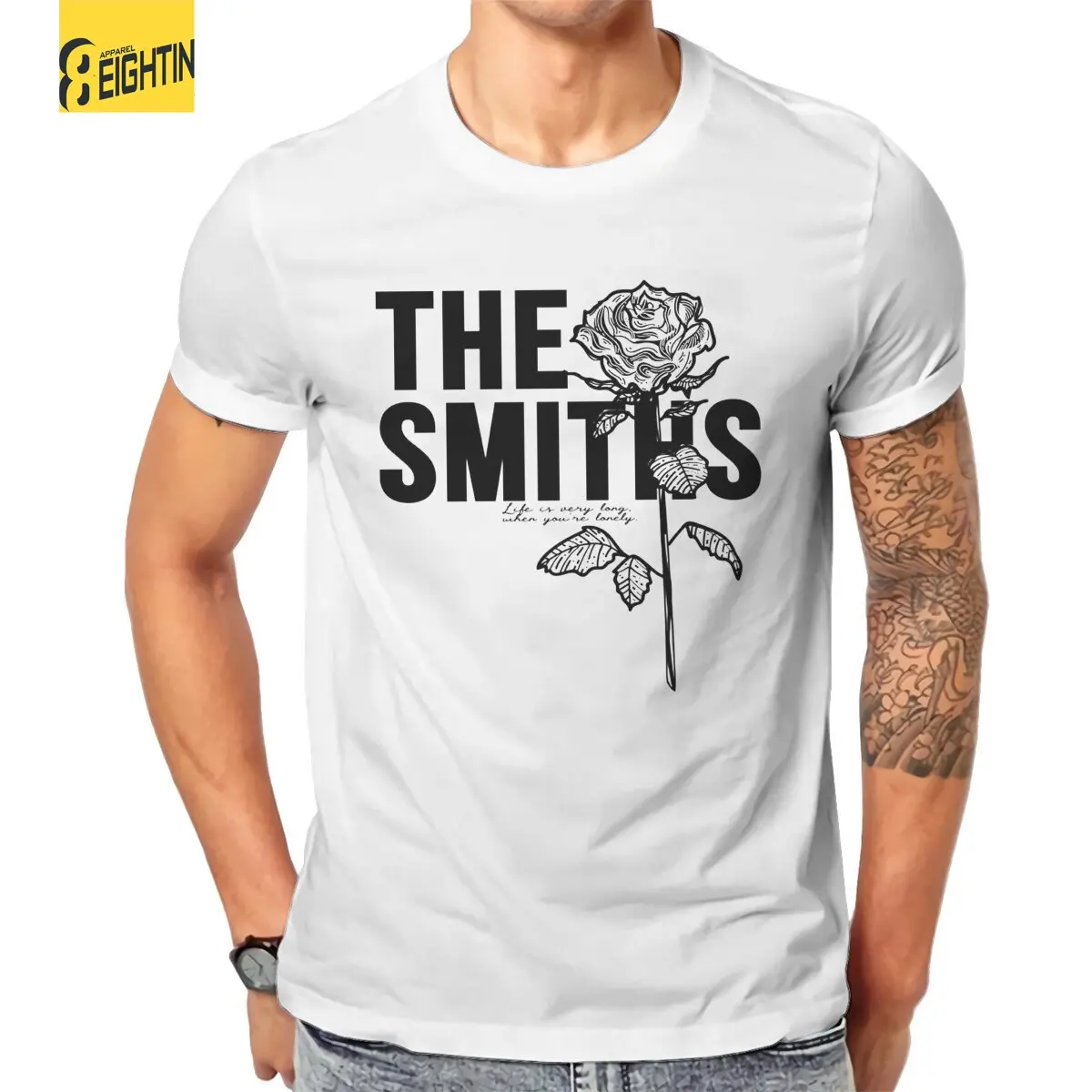 

Футболки The Smiths с принтом роз, Мужская креативная хлопковая Футболка с круглым вырезом