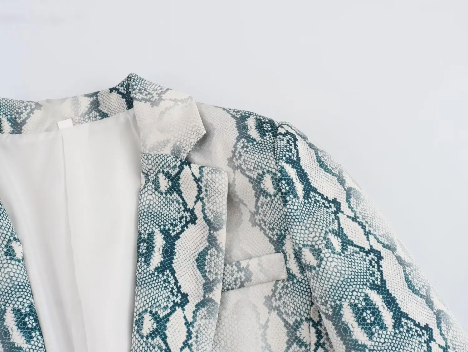 Autumn Free style Open Stitching Animal Snake Print BF Blazer Boyfriend Vintage Women Long Sleeve Suit Loose Female Coat