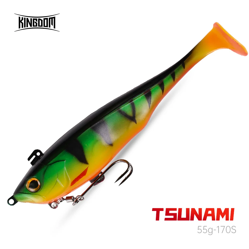 

Kingdom Artificial Soft Baits 170mm 55g Sinking Fishing Lures Jigging PVC Saltwater Soft Lure Swimbait T-tail For Trout Fish