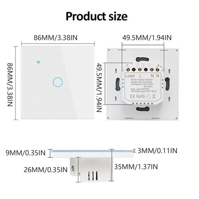 Smart Immersion Heater Timer Switch, 2.4ghz Wifi Water Heater Switch, Smart  Wall Touch Boiler Switch With Timer Works With - Pliers - AliExpress