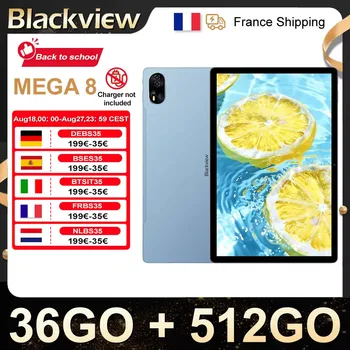 Tablet Blackview Mega 8 [Senza caricatore UE]  11000mAh Schermo FHD da 13" 36GB+512GB 50MP+13MP+0.08MP Android 15 90Hz 2K Dual SIM 4G 1080P 1