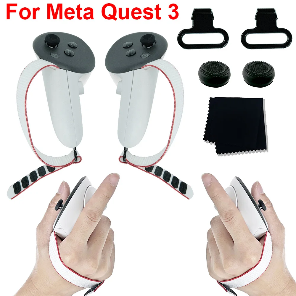 Adjustable Braided Non-Slip Battery Cover Strap for Quest 3 Accessories  Touch Controller Grip Strap for Meta Quest 3 - AliExpress