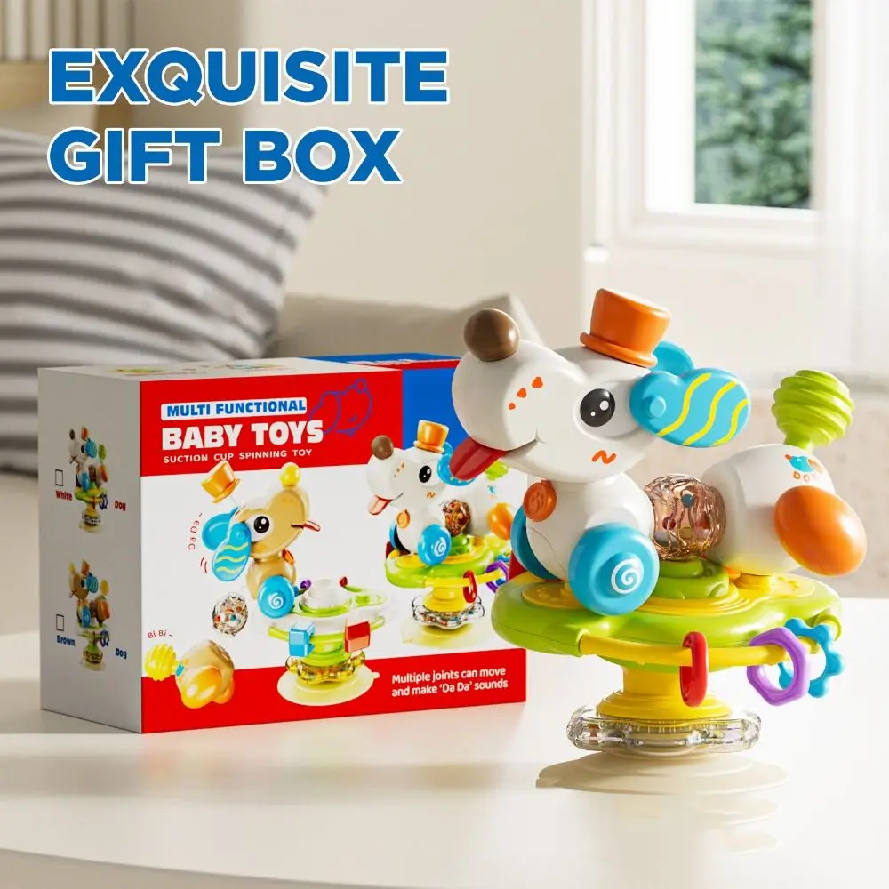 Baby Walker Traction Walking Toy Cartoon Pet Infant Dining Table Puppy Suction Cup Interactive Horse Model