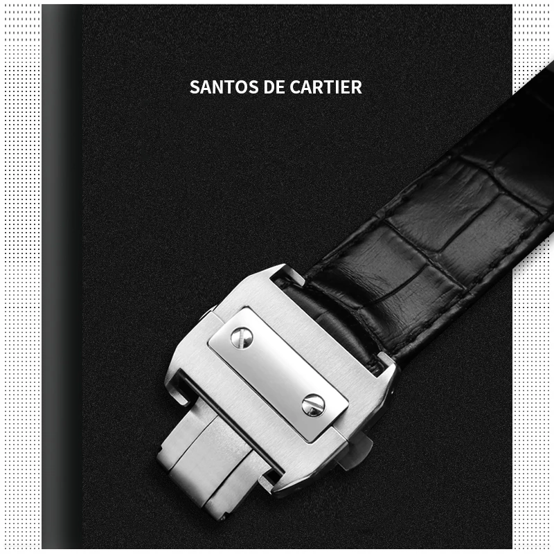 High-Quality Genuine Leather Watch Strap with Folding Buckle