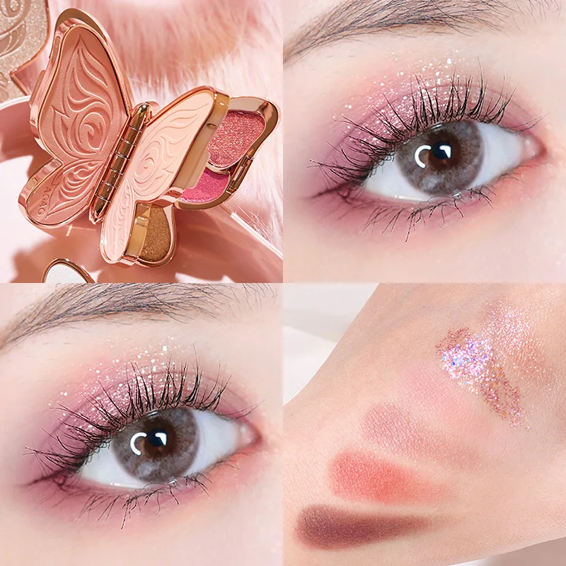 Ensemble de maquillage en forme de papillon pour fille, jouet de princesse,  rouge à lèvres, ombre à paupières - AliExpress