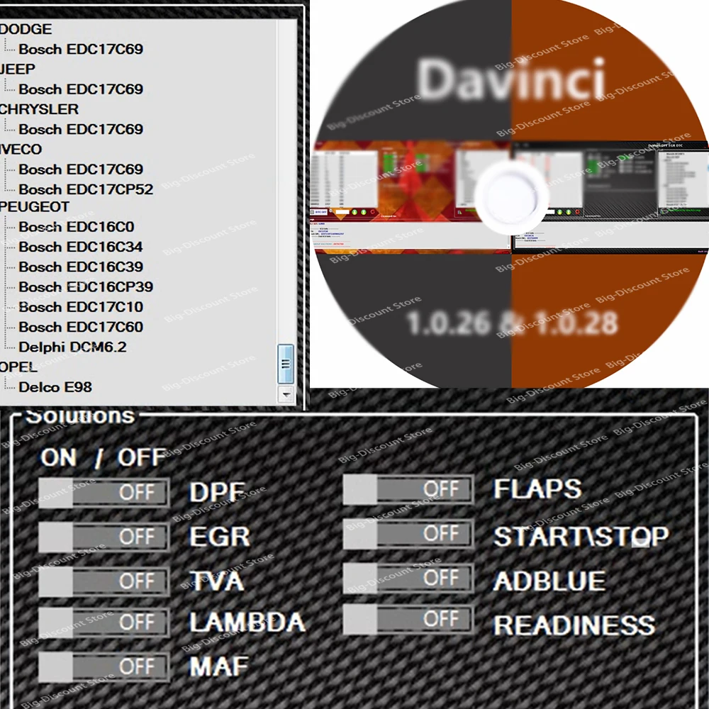 

Automotive Diagnostic Tool Da-Vinci 1.0.28 OBD2 Code Readera Vinci 1.0.26 Repair Tool Support CD or U-disk Da Vinci 1.0.28