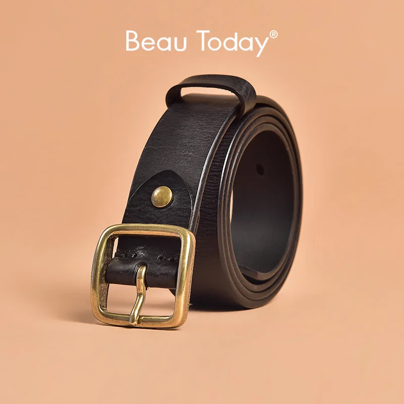 

BeauToday Belt Women Genuine Cow Leather Retro Metal Buckle Accessory Office Dress Ladies Designer Waistband Handmade 91006