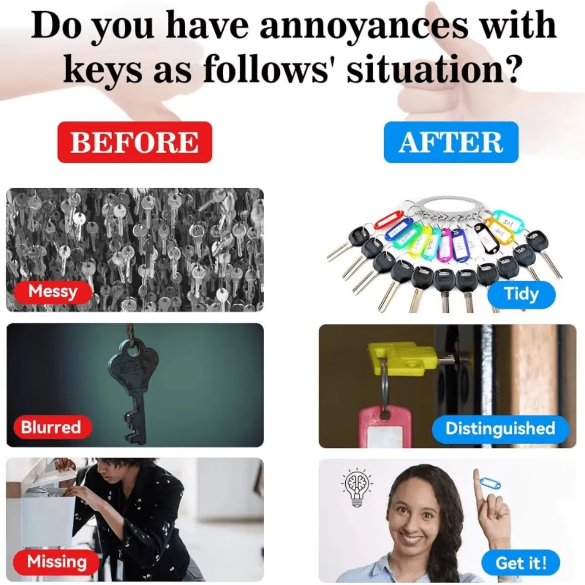 Random Color Key Tags with Labels Plastic Prevent Missing Key Identifiers Luggage Bag Accessories