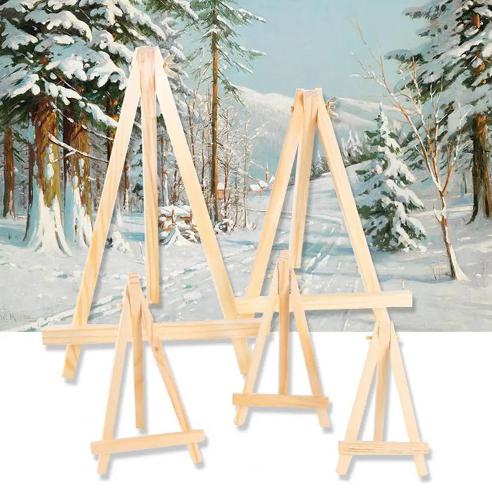 10Pcs Adjustable Wood Easels Reusable Easy to Paint Secure Inclination Painting Easel with Adjustable Screw Pine Wood Easel