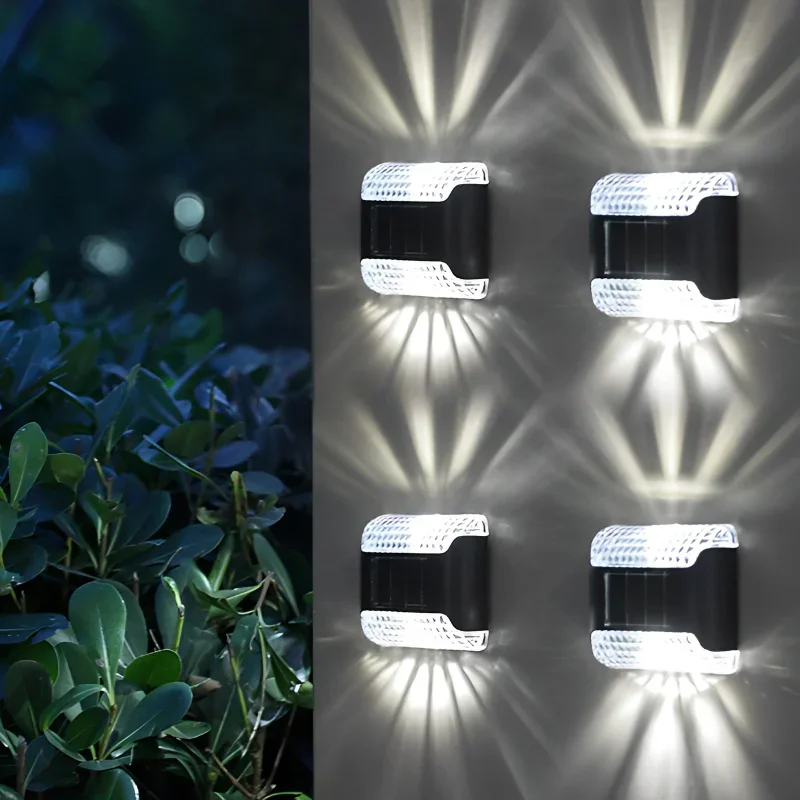 

Solar Wall Lights Up and Down Outdoor Fence Lamp Exterior LED Waterproof Stair Patio Backyard Garden Garage Pathway Sunlight