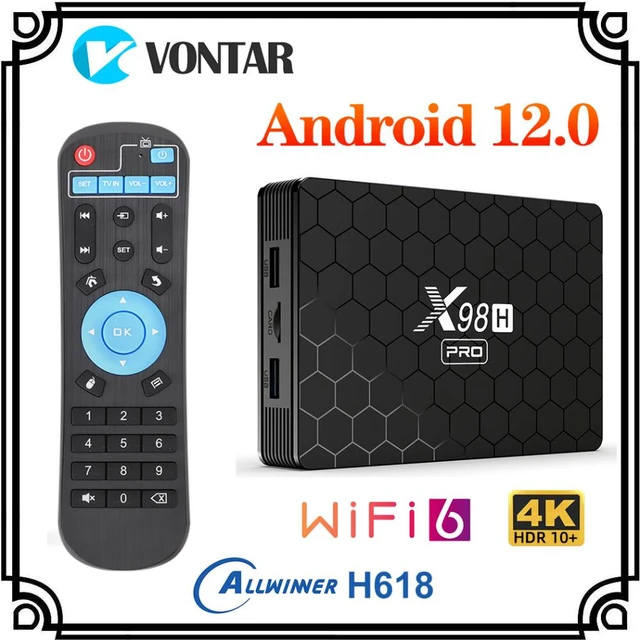 Boîtier Smart TV X98H Pro, Android 12.0, Allwinner H618, 4K, WiFi 6, 1000M,  Android 12, Lecteur