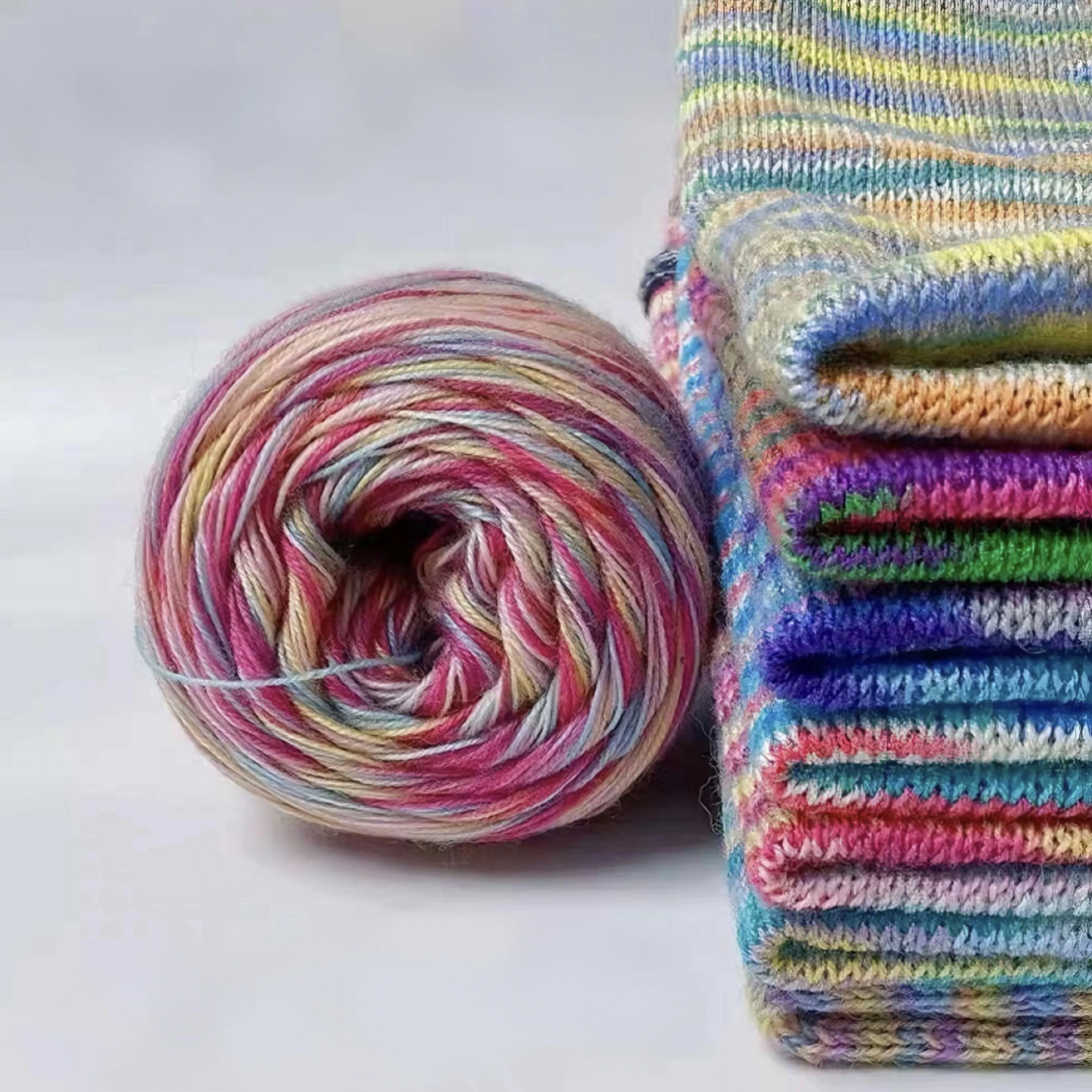 50g Per Roll Partially Dyed Merino Wool Yarn Soft and Delicate in Texture Ideal for DIY Knitting of Scarves Shawls and Sweaters 3