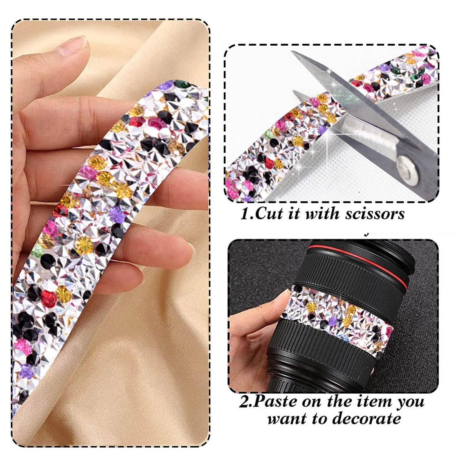 Rip N Dip Stickers Rhinestone Ribbon Selfadhesive Rhinestone Ribbon Adhesive Ribbon DIY Jewelry Net Drill Hot Drill