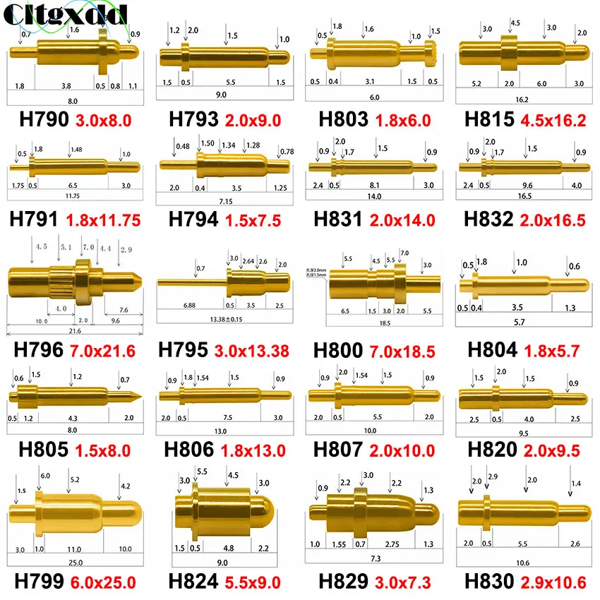 Cltgxdd 1 Pezzi 1A 2A 3A 5A Connettore Pogo Pin A Corrente Pesante Batteria Pogopin Test Di Contatto Caricato A Molla Prob