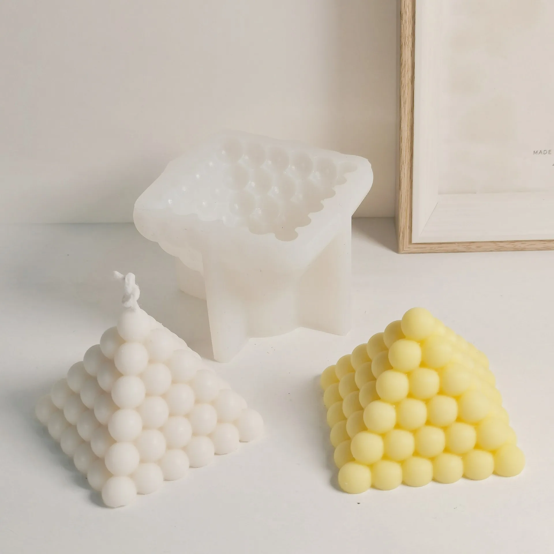 

DIY Creative Pyramid Bubble Candle Silicone Mold New Soap Candle Mold Furniture Decoration Crafts Plaster Resin Mold