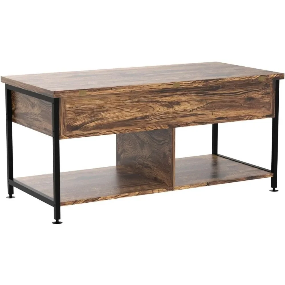 Lift Top Coffee Table ，4 in 1 Multi-Function Coffee Table with Hidden Compartment ，Modern Lift Tabletop Dining