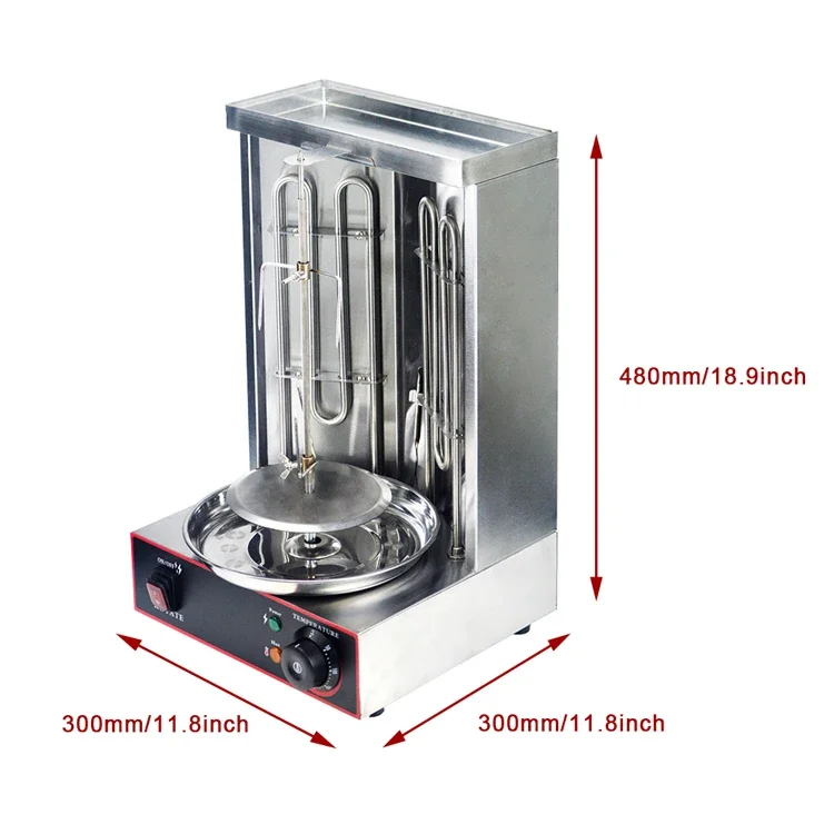 OO Wholesale Turkey Doner Kebab Meat Product Making Machine Electric Barbecue Grills Mini Shawarma Machine With Meat Catch Pan 2