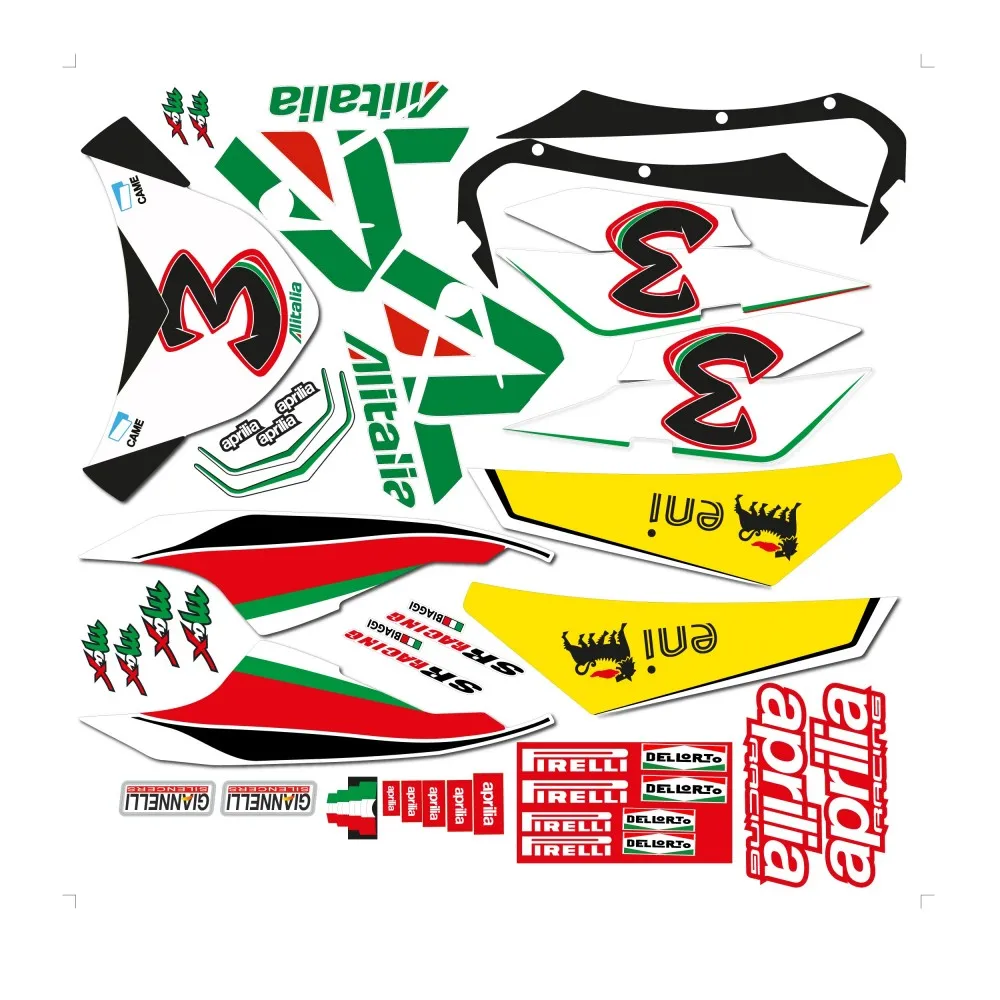 Kit Adesivo Compatibile Per Moto Scooter Aprilia Sr 50 Sbk Compagnia Aerea