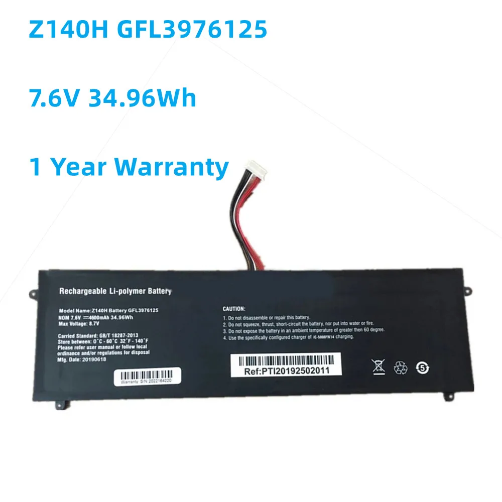 

New 7.6V 34.96Wh Z140H GFL3976125 Laptop Battery For Celeron Zed Air H6S HW-3487265 HW-35100220
