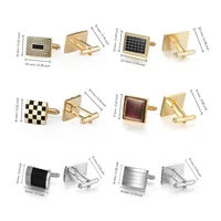 1Pair Square Man Shirt Cufflinks Copper Tie Clips & Cufflinks For Mens Luxury Wedding Guests Gifts Fashion Jewelry Men Cuffs 2