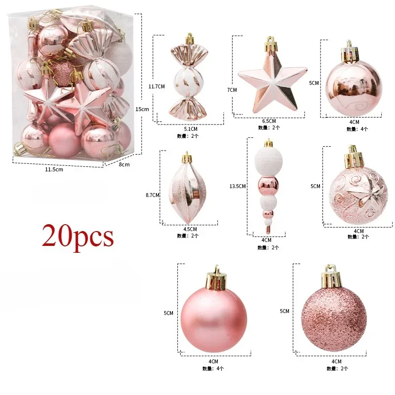 thumbnail image 1 of 20/29/40/50pcs Silver Red Special-shaped Christmas Ball Ornaments Christmas Tree Party Decoration Christmas Spheres Pendant New, 1 of 5