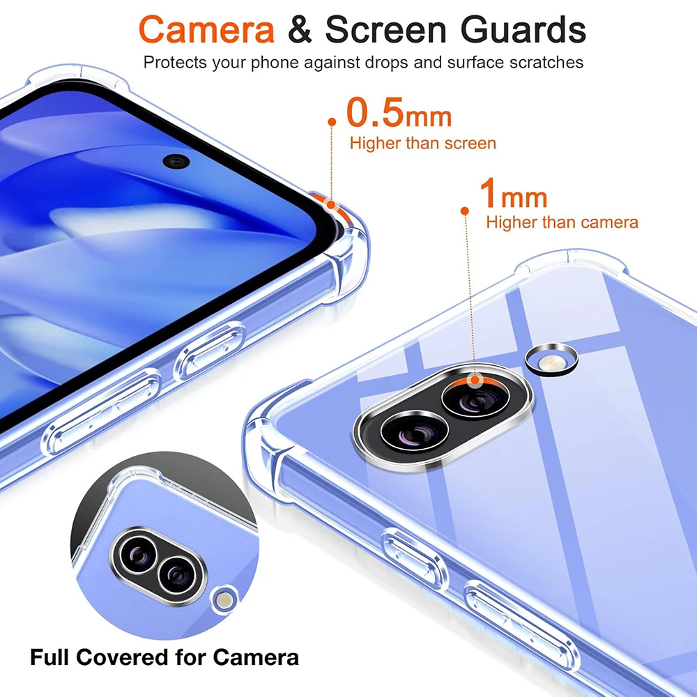 Shockproof Transparent Silicone Soft Case - Ultra Thin Clear Back Cover TPU Shell