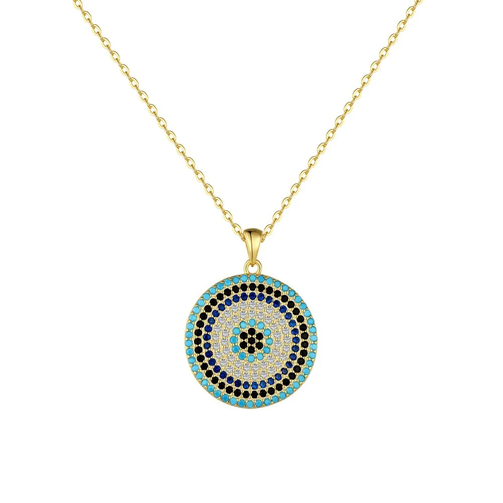 

Женская серебряная синяя циркониевая цепочка с геометрическим дизайном в виде Павлиньего глаза дьявола