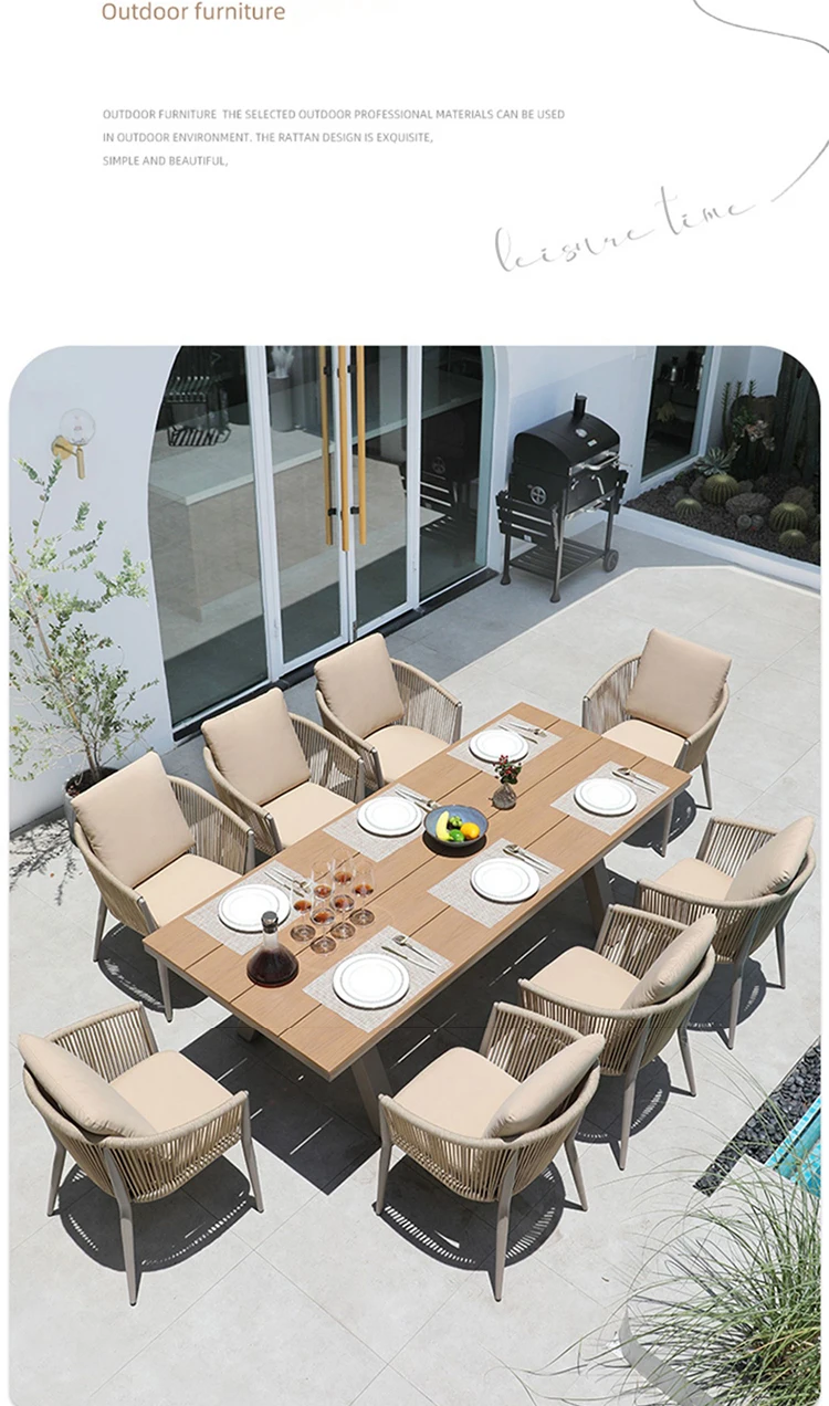 6/4 Piece Outdoor Patio Table and Chairs Set of 6 Outdoor Dining Set for 6 Patio Dining Sets Back Yard Outdoor Furniture Set