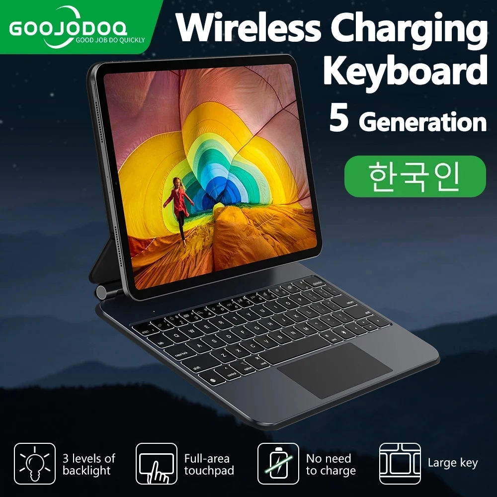 Custodia Per Tastiera Magica Di Ricarica Wireless Per Ipad Pro 11 Ipad Air 5 Air 4 10.9 Retroilluminazione Smart Connector Tastiera Smart Cover Gk05