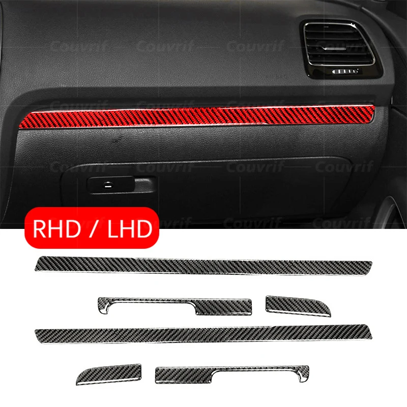 

Carbon Fiber Car Interiors Sticker Copilot Dashboard Panel Decoration Cover Trim For VW Scirocco 137 138 R MK3 Auto Accessories