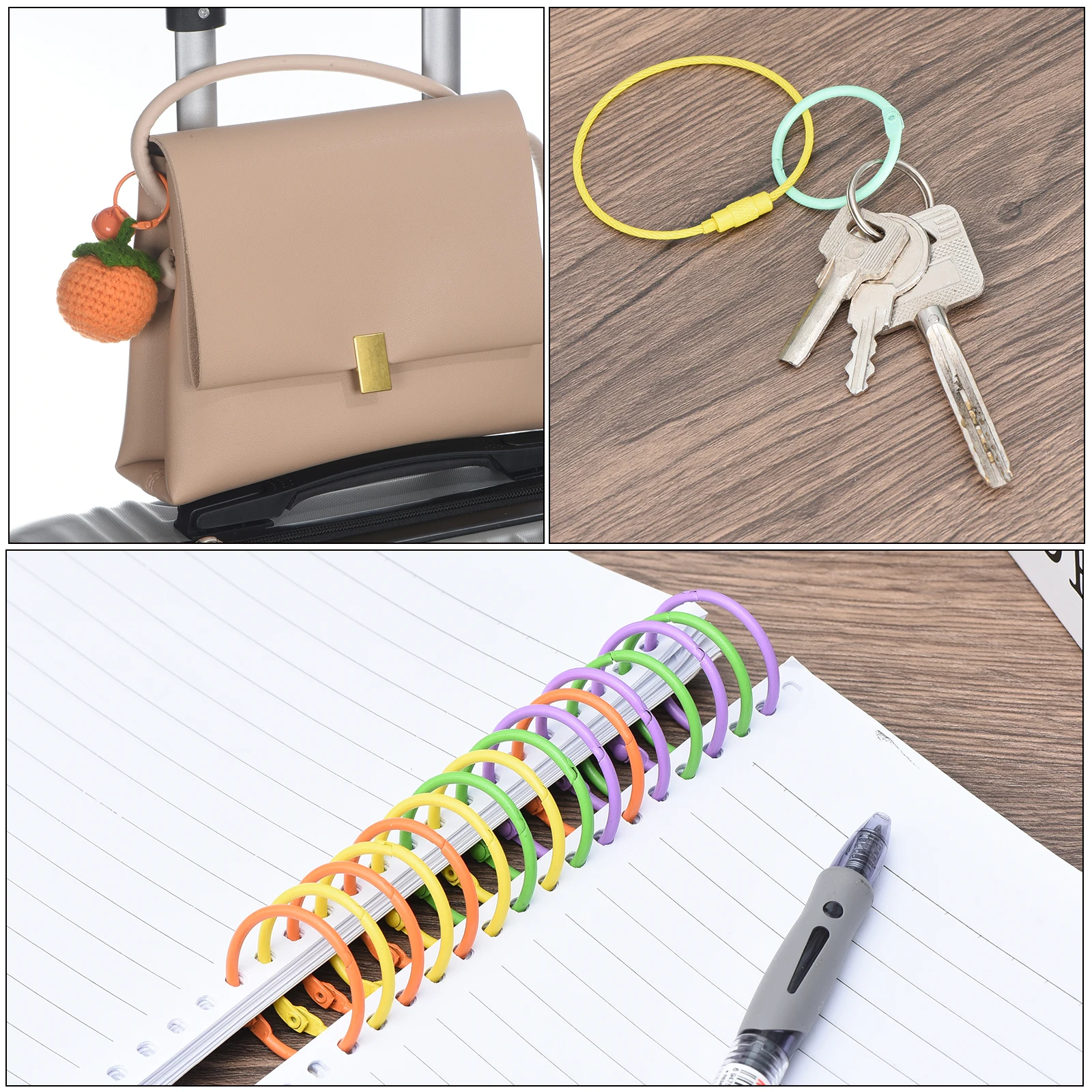 Loose Leaf Binder Rings Book Hoops Metal Flash Card Book Binding Rings 10Pcs For Key Chain Index Card Scrapbooks Office Supplies