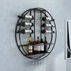 Modern Wall Mounted Wine Rack Hanging Rack Iron Glass Cabinet Kitchen Organizer Storage Dish Shelf Dining Room Decor Holder 1