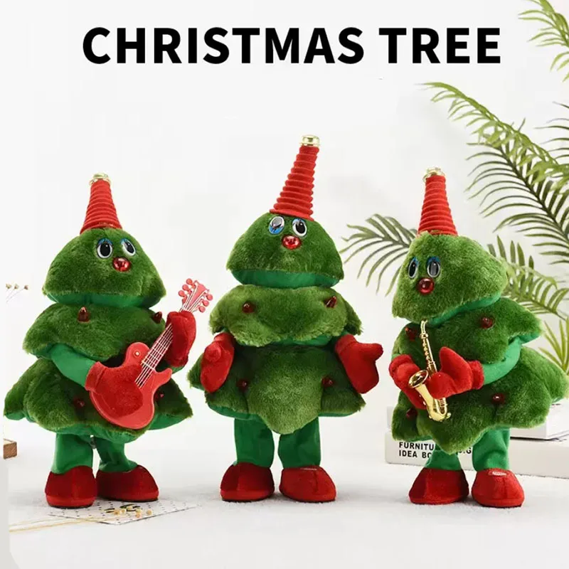 Christmas Tree Singing Dancing Toys Santa Claus Baby Musical Toy Dancing Imitating Toys for Girl Boy Repeating What You Say Gift